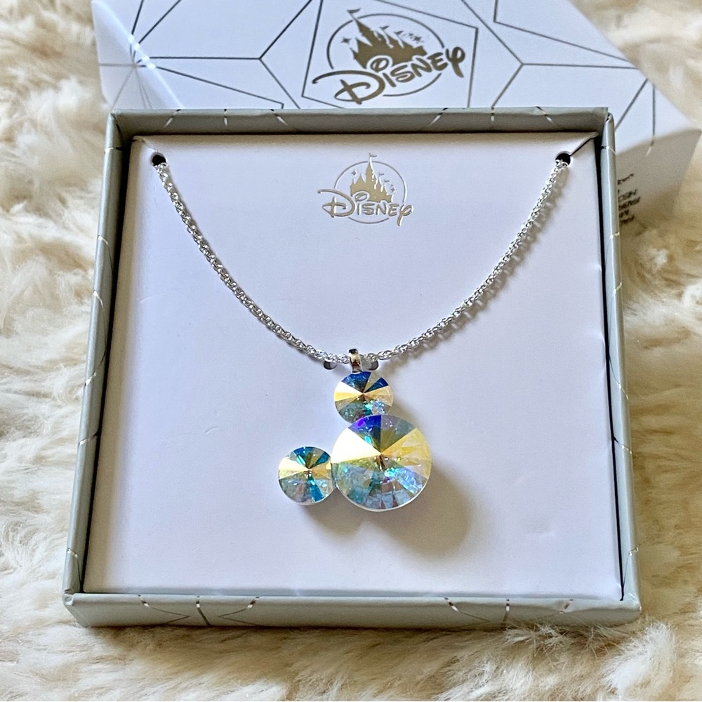 Disney Parks Collection Mickey Mouse Crystal Icon Pendant Necklace